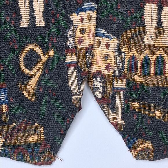 Nutcracker Ballet Tapestry Vest Vintage Holiday Christmas Womens XL Red Green - Picture 9 of 9